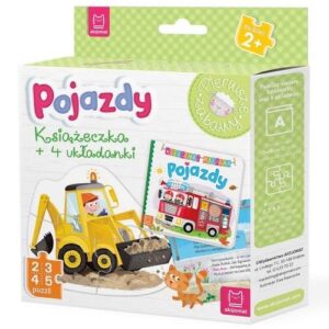 Pojazdy Książeczka i cztery układanki Puzzle dla malucha