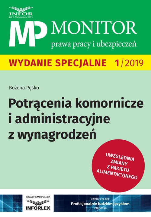 Potrącenia komornicze i administracyjne z wynagrodzeń. Uwzględnia zmiany z pakietu alimentacyjnego