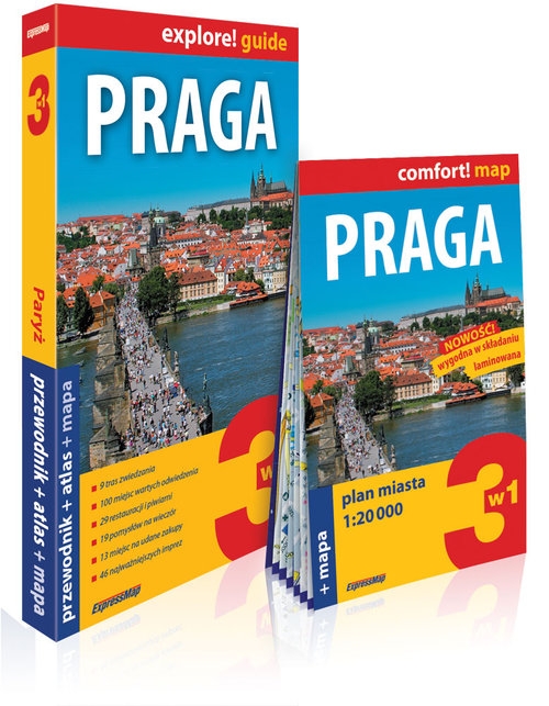 Praga 3w1 przewodnik + atlas + mapa