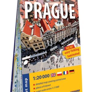 Praga (Prague) kieszonkowy laminowany plan miasta 1:20 000