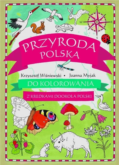 Przyroda polska do kolorowania - z kredkami...
