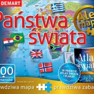 Puzzle Państwa świata + atlas