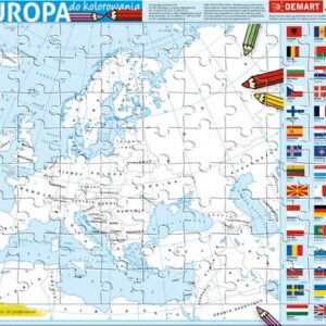 Puzzle ramkowe Europa kolorowanka