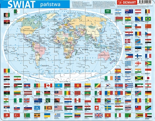 Puzzle ramkowe Świat administracyjna