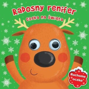 Radosny renifer czeka na święta Ruchome oczka