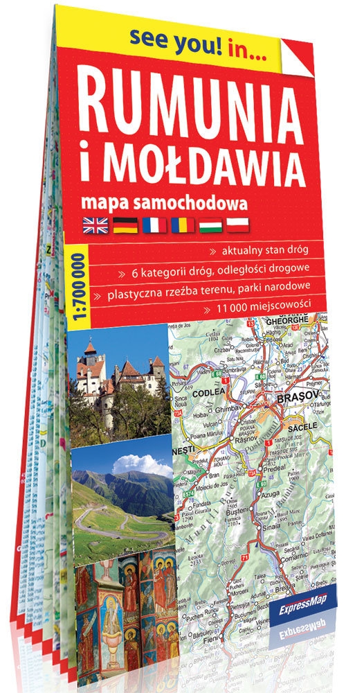 Rumunia i Mołdawia; papierowa mapa samochodowa 1:700 000