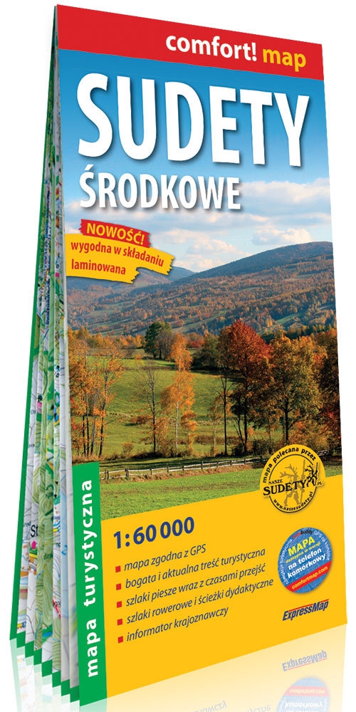 Sudety Środkowe laminowana mapa turystyczna	1:60 000