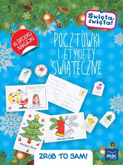 Święta święta Pocztówki i etykiety świąteczne Zrób to sam