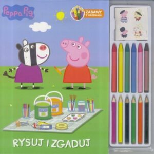 Świnka Peppa. Rysuj i zgaduj. Zabawy z kredkami
