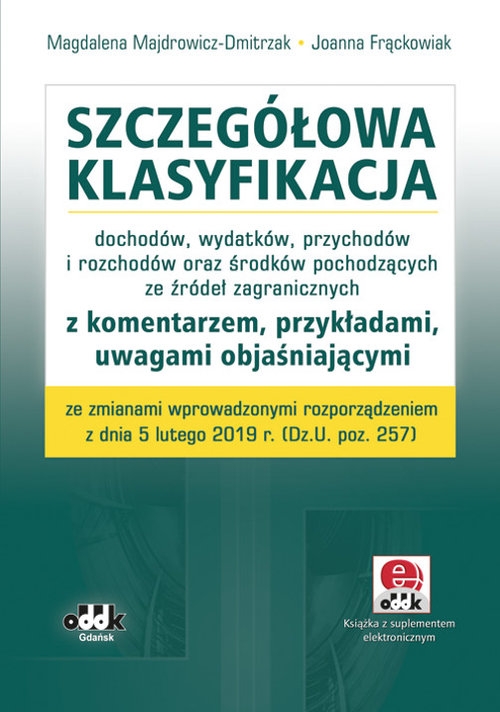 Szczegółowa klasyfikacja dochodów, wydatków, przychodów i rozchodów. JBK1289e