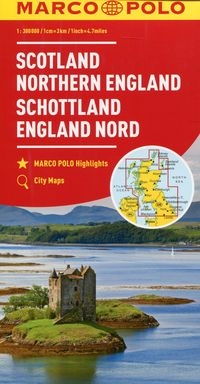 Szkocja Anglia Północna mapa samochodowa 1:300