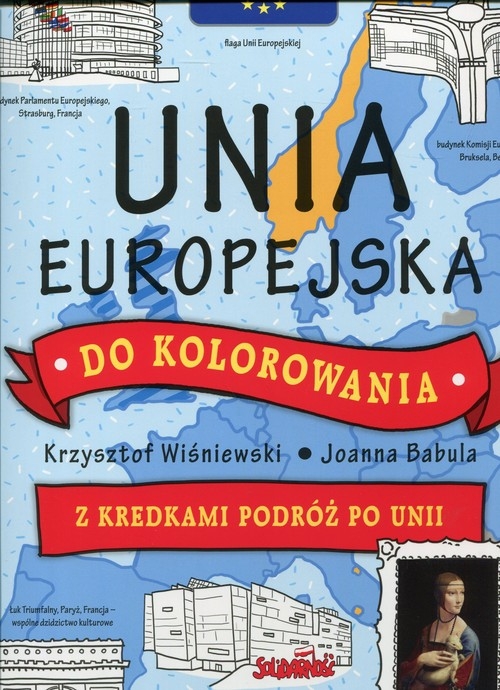 Unia Europejska do kolorowania. z kredkami podróz po Unii