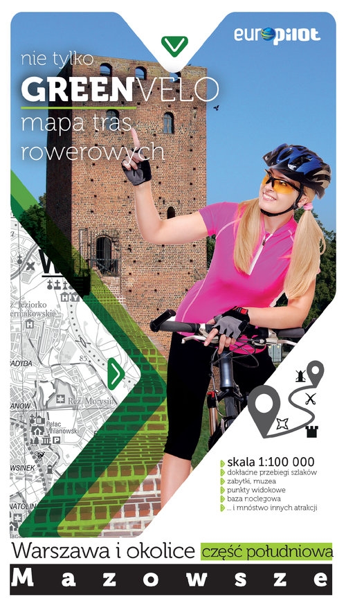 Warszawa i okolice - część południowa mapa tras rowerowych. nie tylko GREEN VELO - Mazowsze -południe