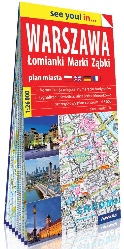 Warszawa, Łomianki, Marki , Ząbki papierowy plan miasta 1:26 000