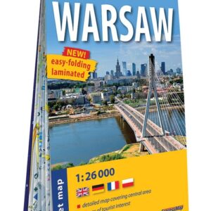 Warszawa (Warsaw) kieszonkowy laminowany plan miasta 1:26 000