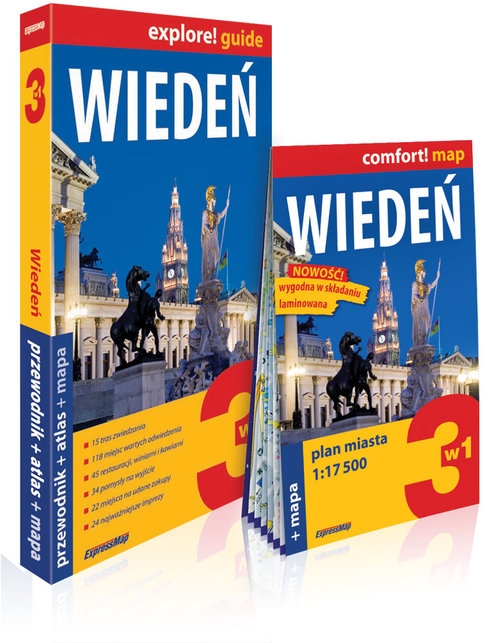 Wiedeń 3w1 przewodnik + atlas + mapa