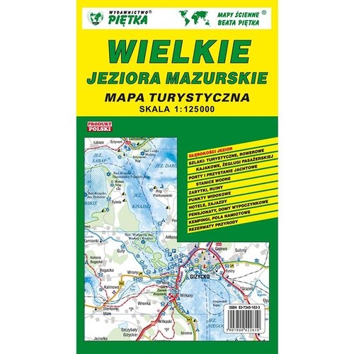 Wielkie Jeziora Mazurskie mapa turystyczna 1:125 000