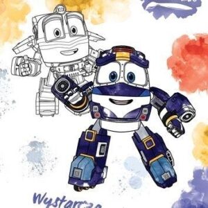 Wodne kolorowanie. Robot Trains