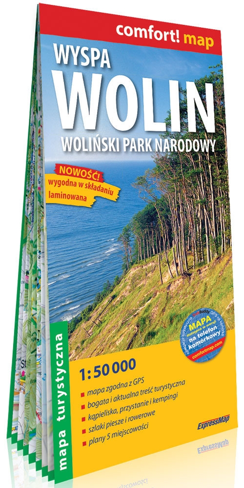 Wyspa Wolin Woliński Park Narodowy laminowana mapa turystyczna 1:50 000