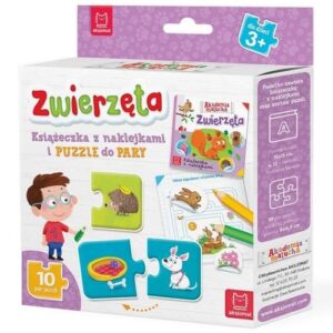 Zwierzęta Książeczka z naklejkami i puzzle do pary