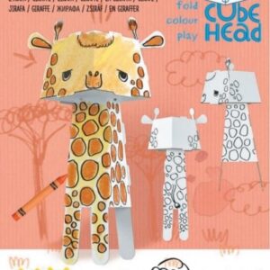 Żyrafa. Cube head. Złóż i pokoloruj